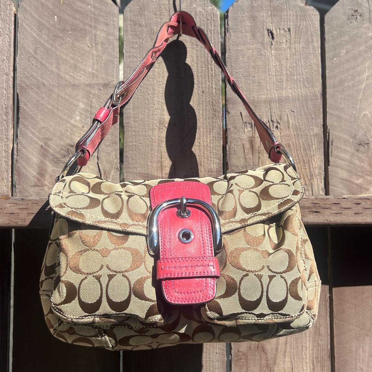 Vintage y2k hot pink coach baguette Hampton monogram - Depop