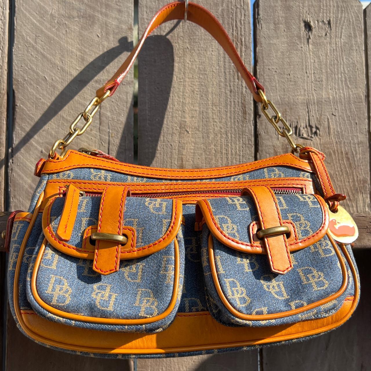 dooney bourke denim large canvas y2k shoulder bag Depop