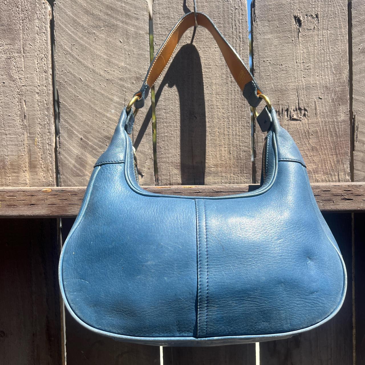 Coach blue y2k shoulder bag leather | Depop