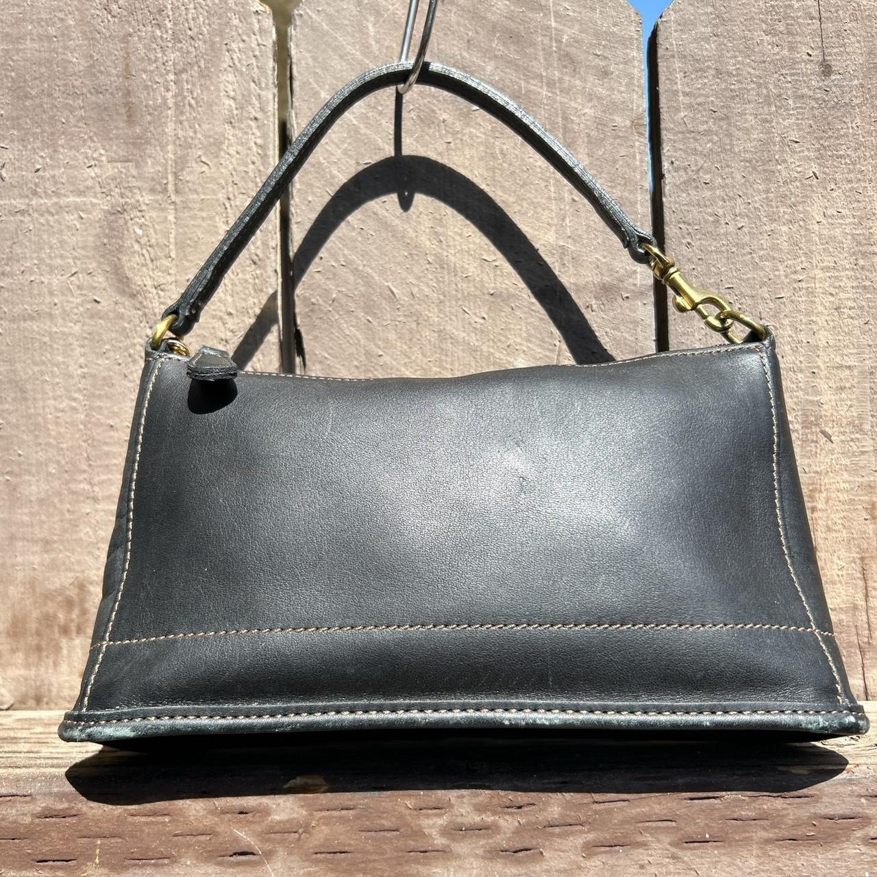 バッグ coach leather square shoulder bag Y2K Coach y2k shoulder bag black with cherry coach charm | Depop