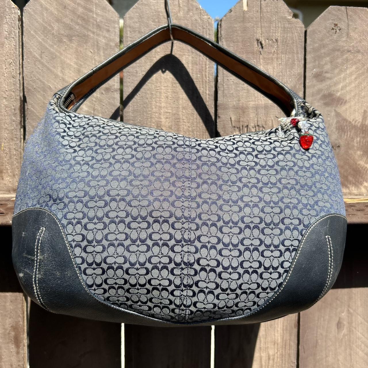 Coach navy canvas ergo vintage shoulder bag with charm | Depop Coach navy canvas ergo vintage shoulder bag with charm | Depop