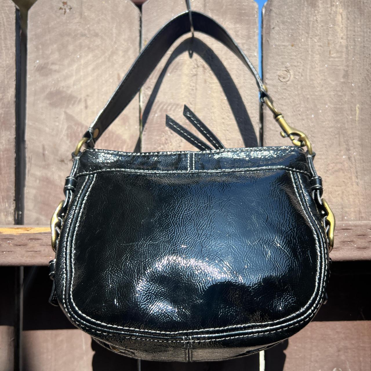 バッグ Coach Accessory pouch leather black y2k Authentic Very rare Coach chain accessory pouch Star mini