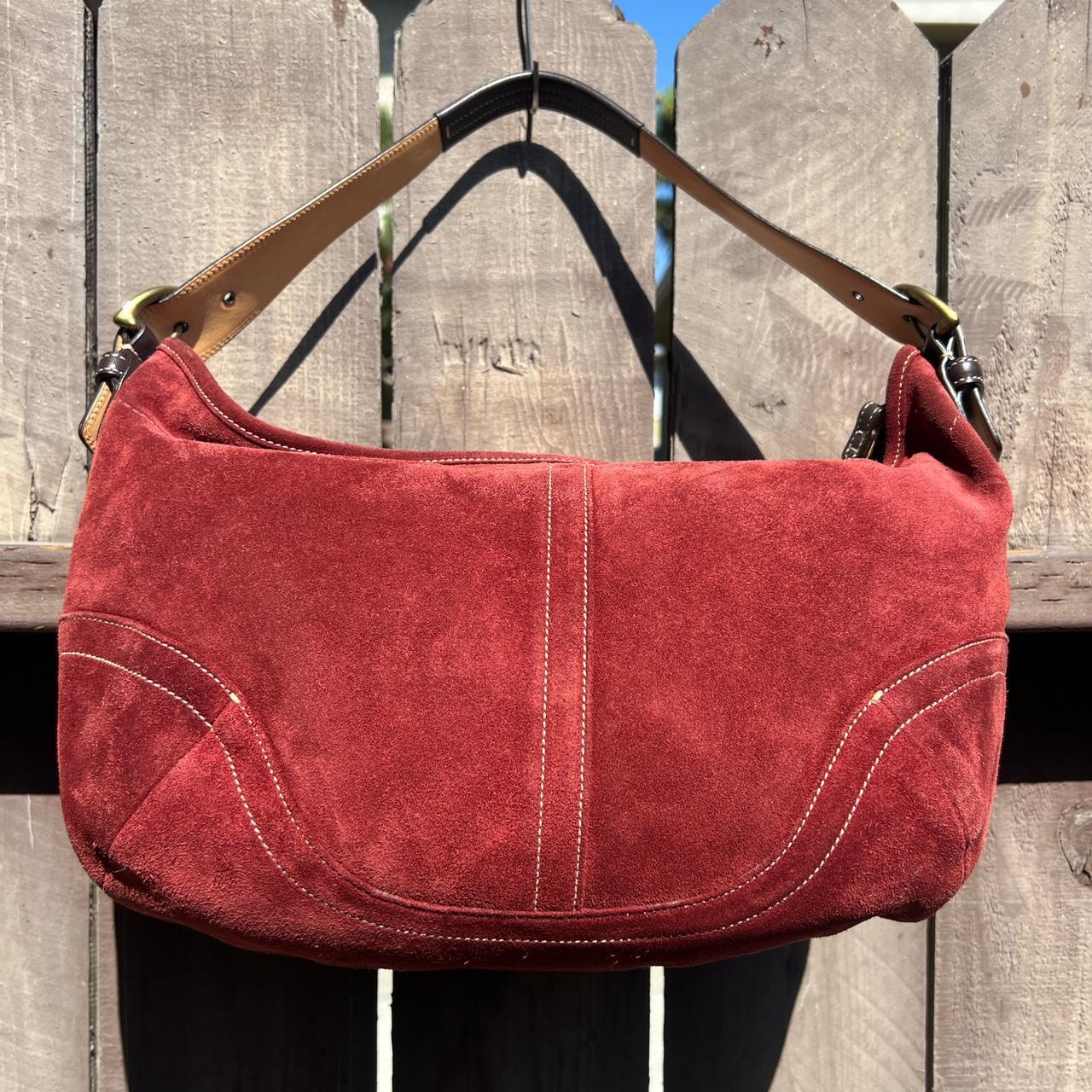 バッグ Coach Suede Hobo Shoulder Bag y2 red Authentic Coach Soho Y2K Red Suede Shoulder Bag | eBay