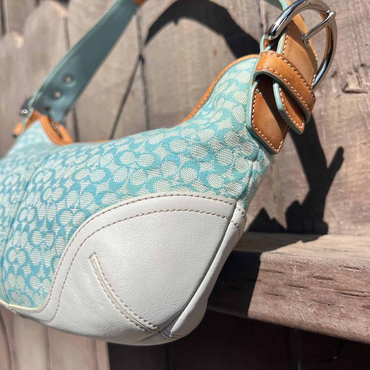 Coach matte blue canvas y2k shoulder bag mini | Depop Coach matte blue canvas y2k shoulder bag mini | Depop