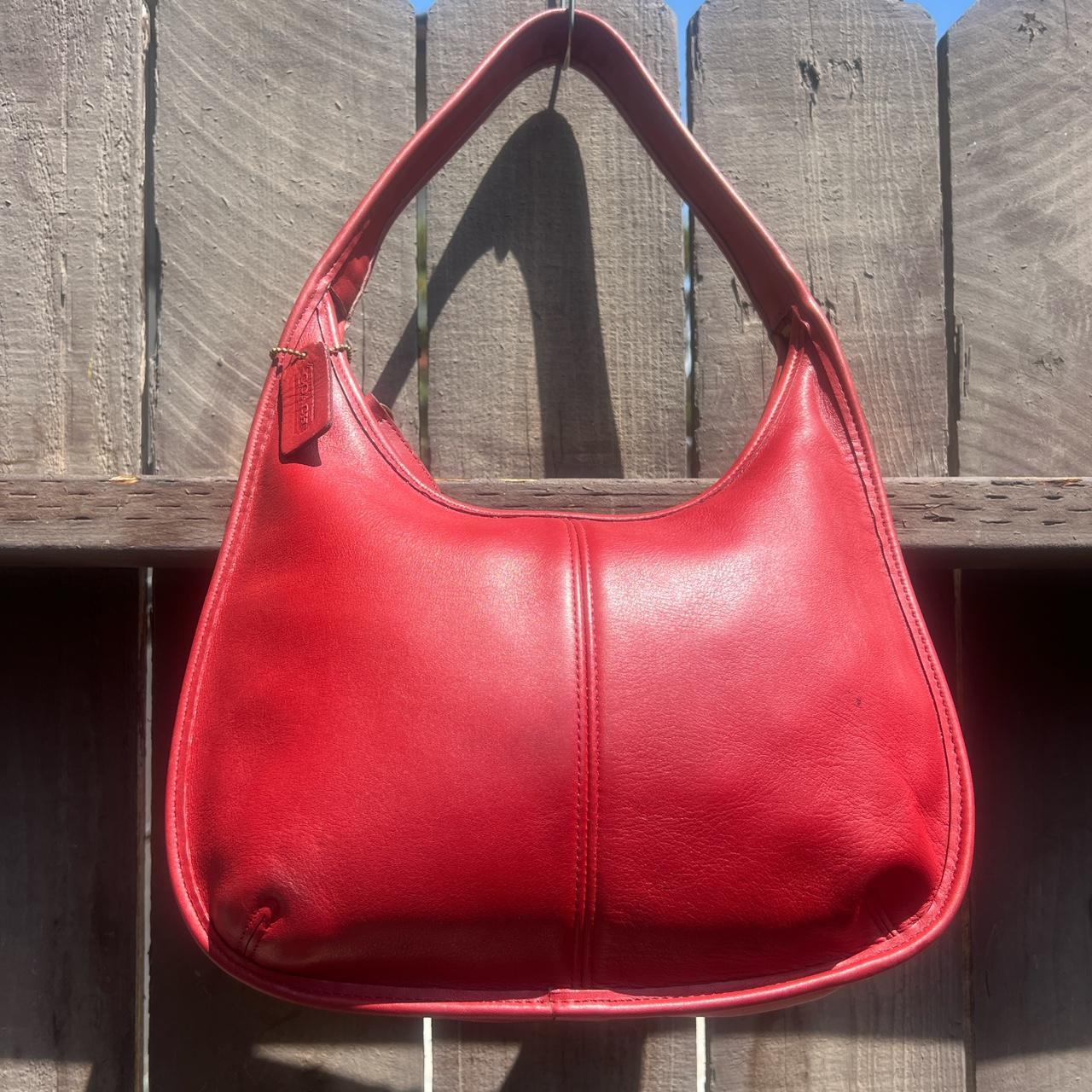 Vintage Coach Ergo Zip Hobo Shoulder Bag Purse 9025 Red