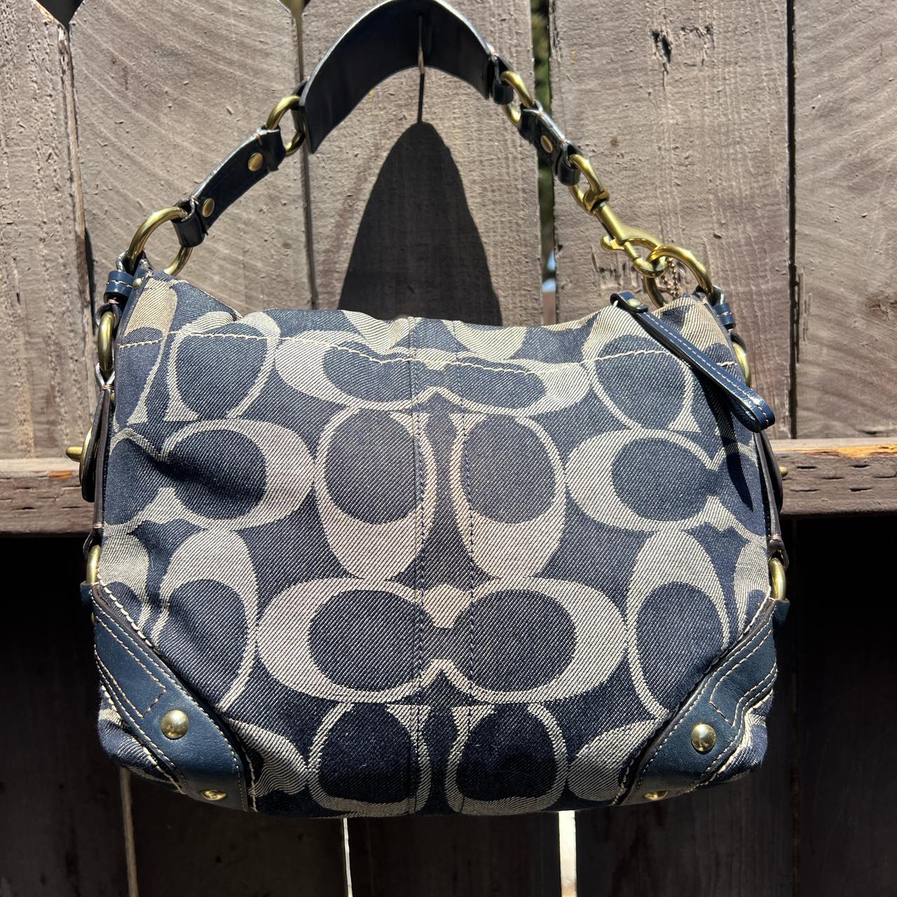 バッグ COACH denim stripe one shoulder bag y2k COACH denim stripe one shoulder bag y2k - メルカリ