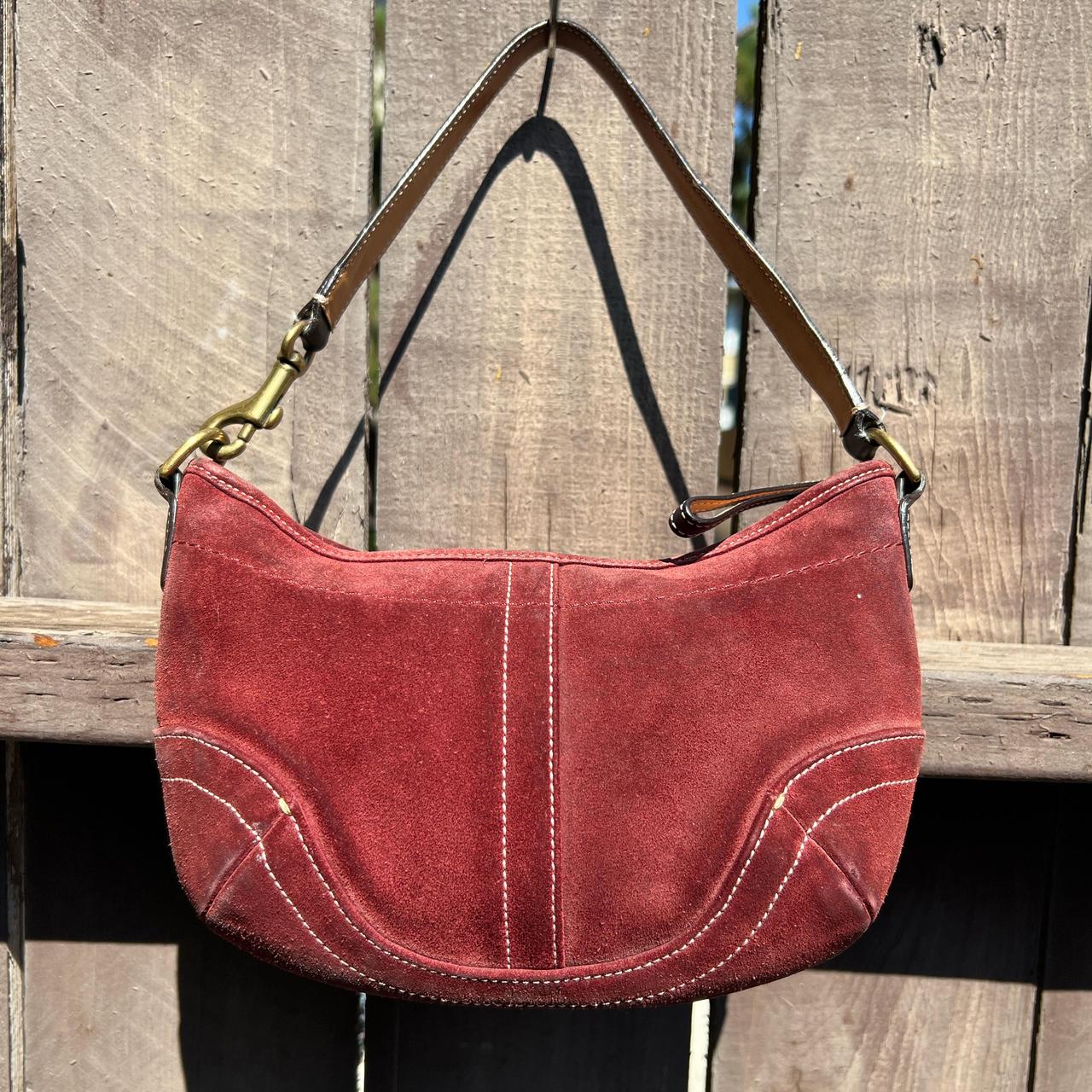 バッグ Coach Suede Hobo Shoulder Bag y2 red Authentic Coach Soho Y2K Red Suede Shoulder Bag | eBay