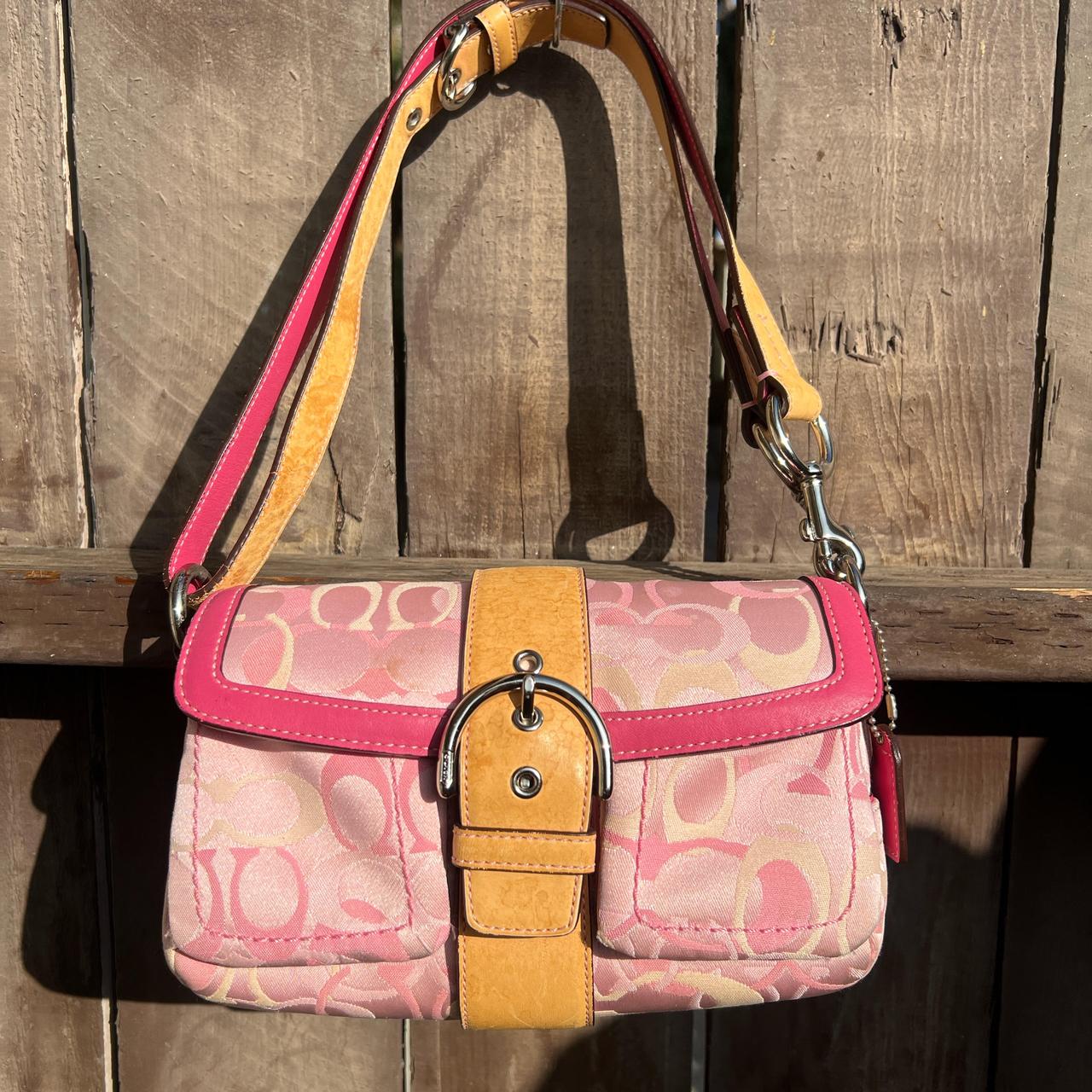 Coach y2k shoulder bag black with cherry coach charm | Depop