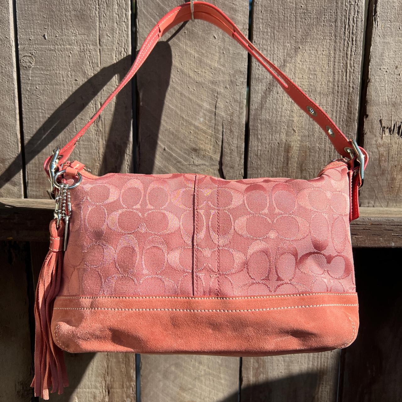 Coach mini shoulder bag orange thick leather y2k | Depop