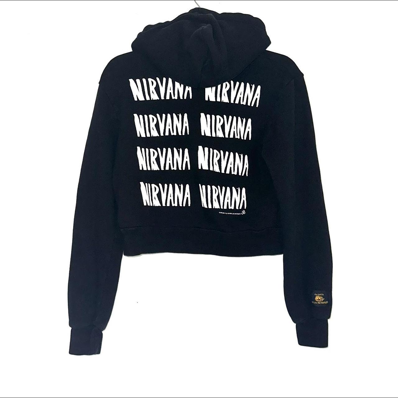 cropped nirvana hoodie brand is brandy melville fits... Depop