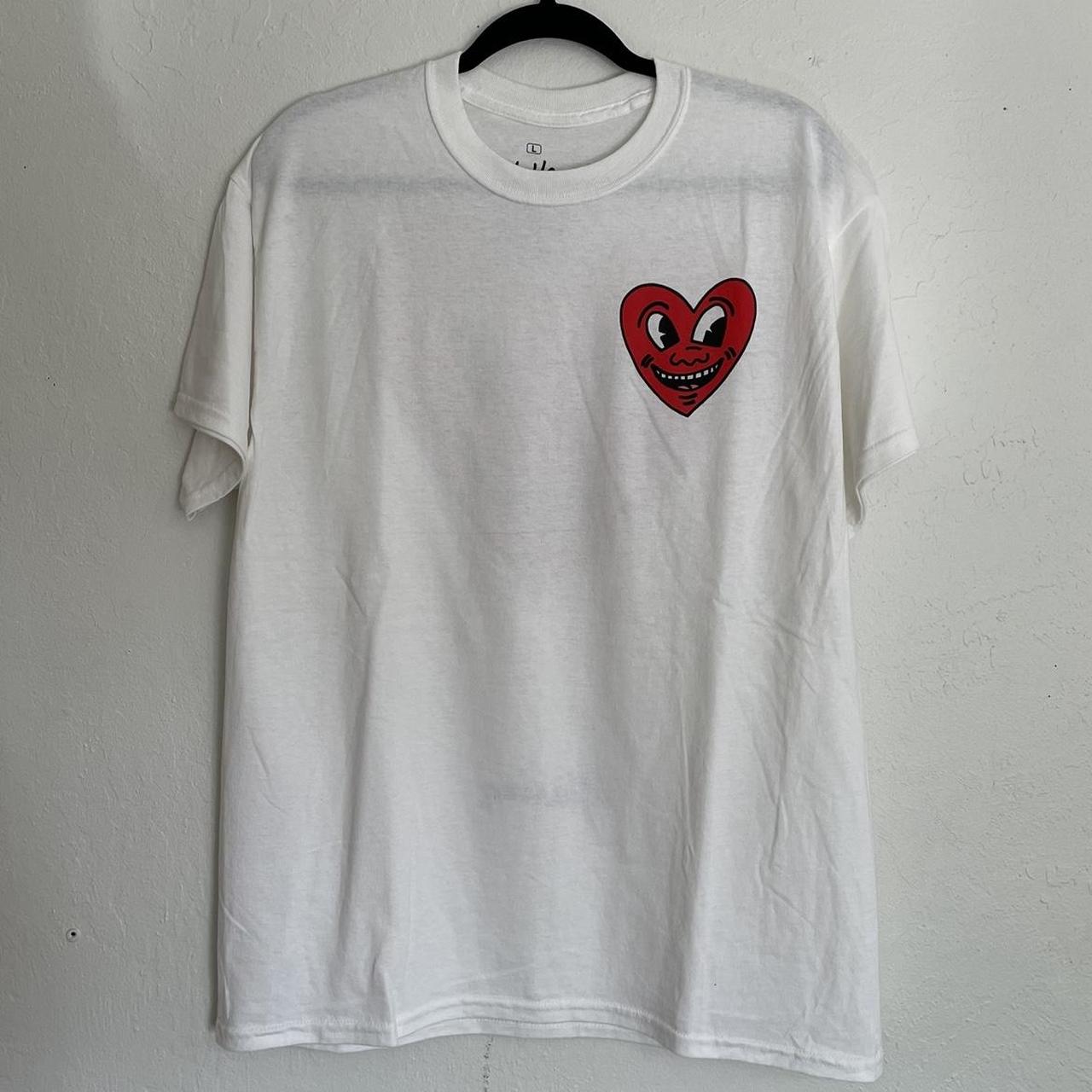 Keith Haring Heart T-Shirt in White - Size Large