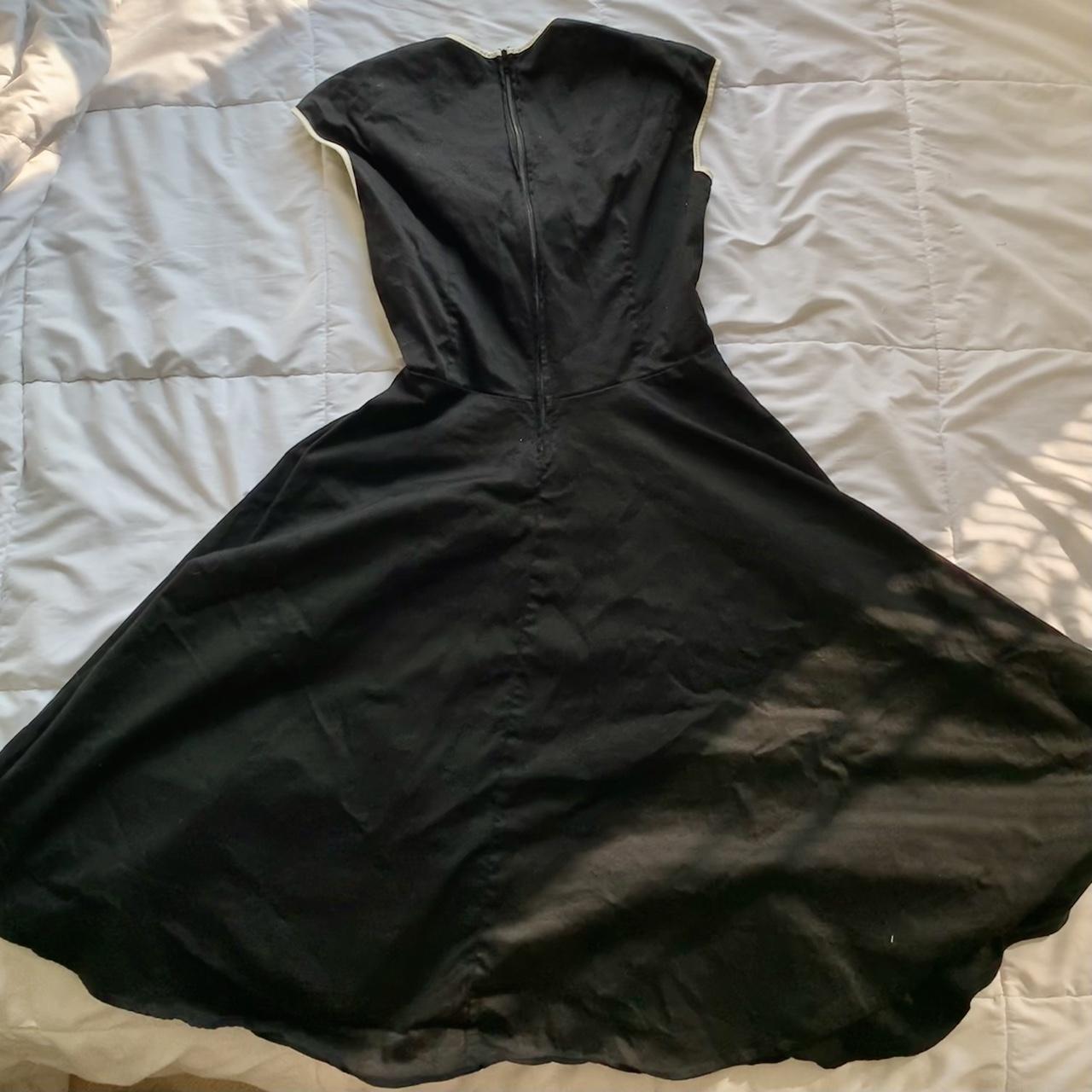 Women's Black and Cream Dress | Depop