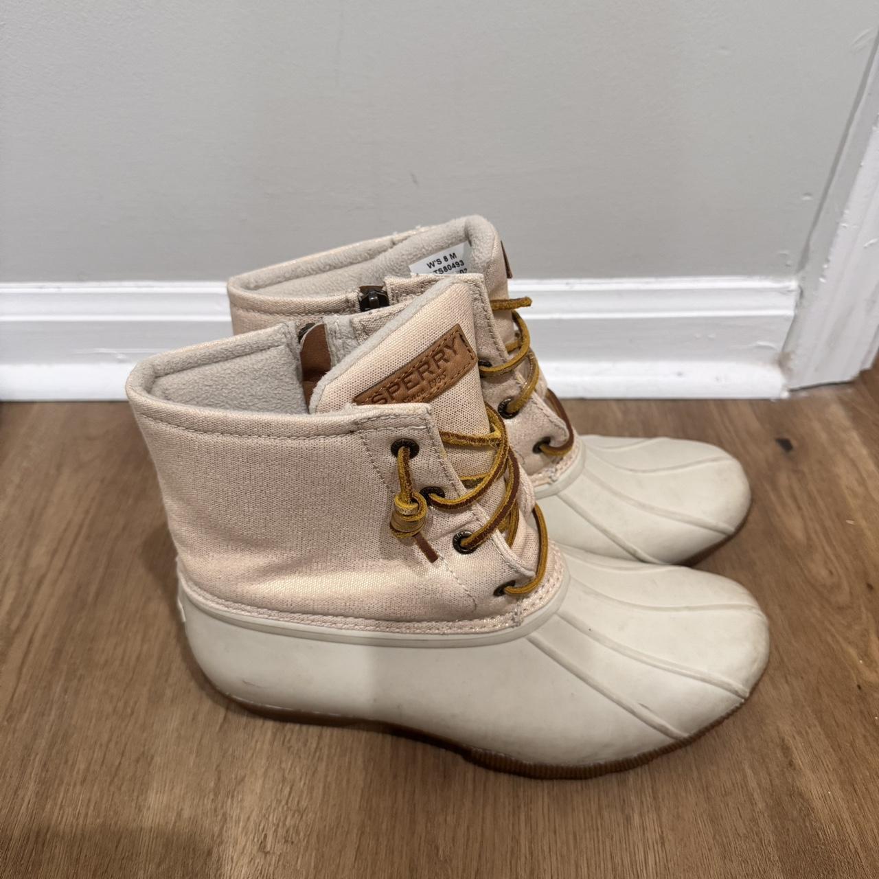 sperry cream duck boots