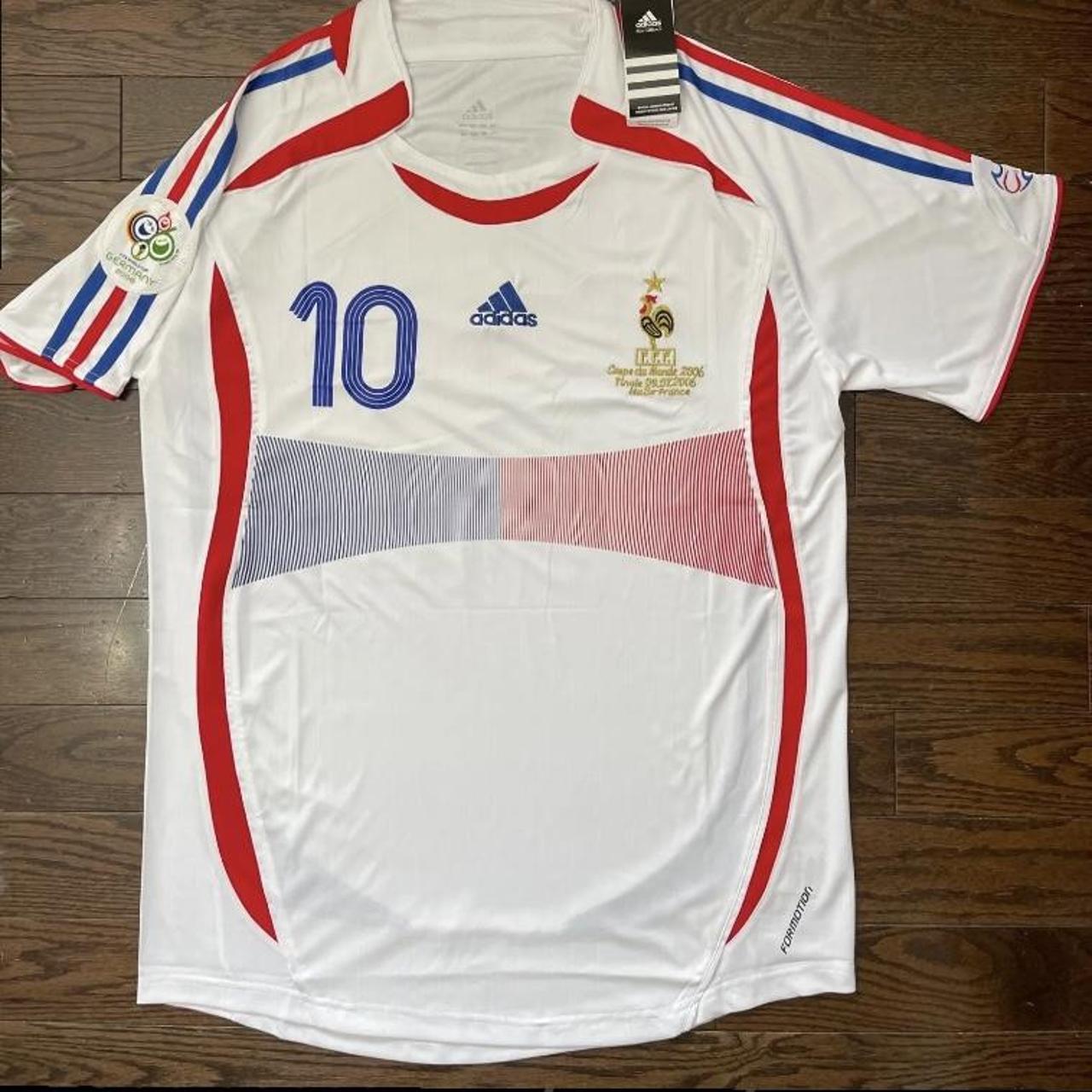 France ZIDANE # 10 Retro World Cup 2006 Soccer away... - Depop