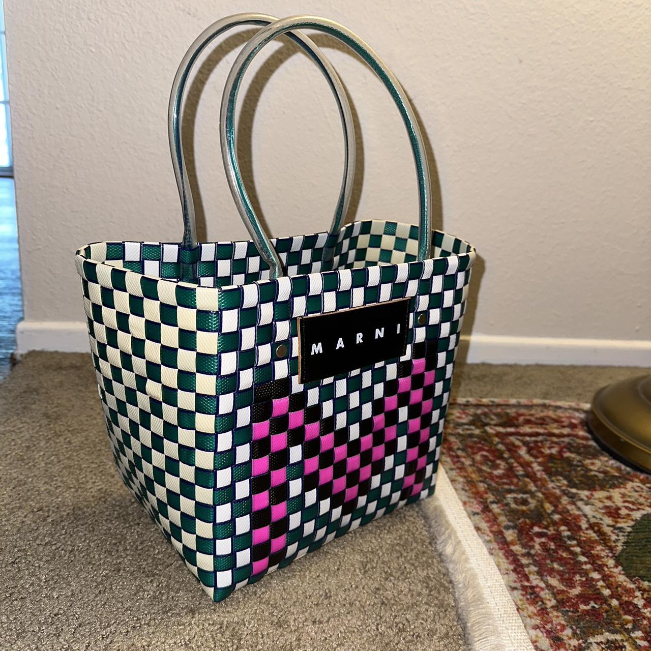 【yuming】 MARNI MARKET Marni // Pink & Multi Market Mesh Tote Bag – VSP Consignment