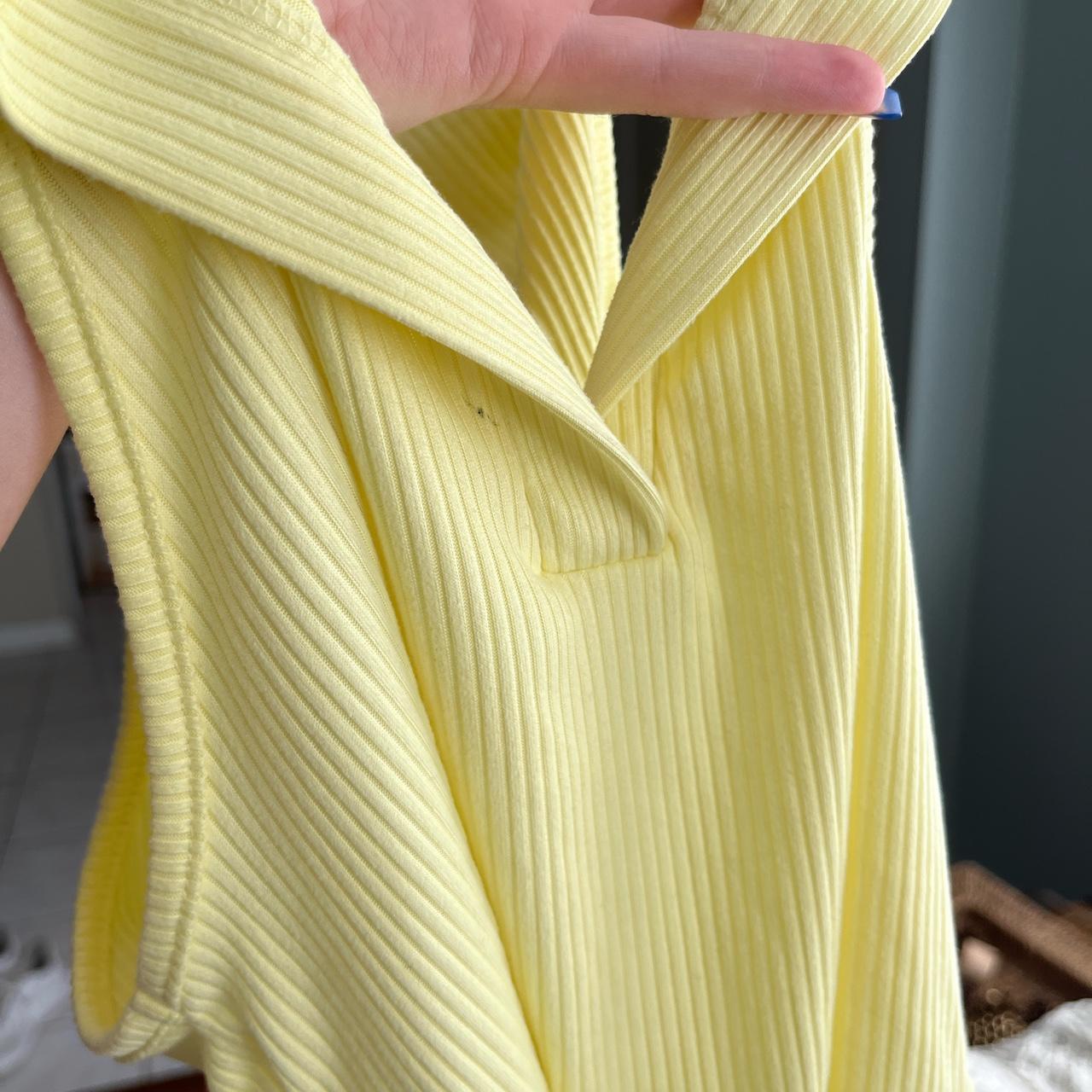 Pale yellow collared shirt / tanktop womens golf... Depop