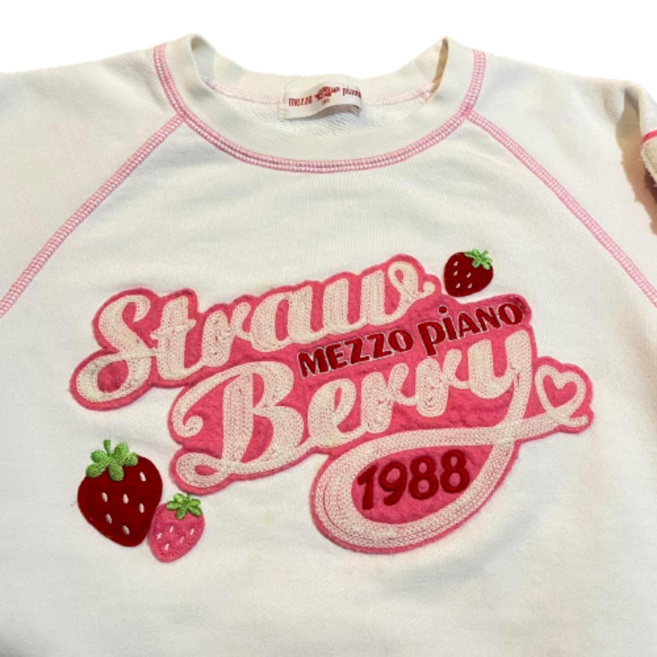 mezzo piano strawberry 1988 white long sleeve... Depop