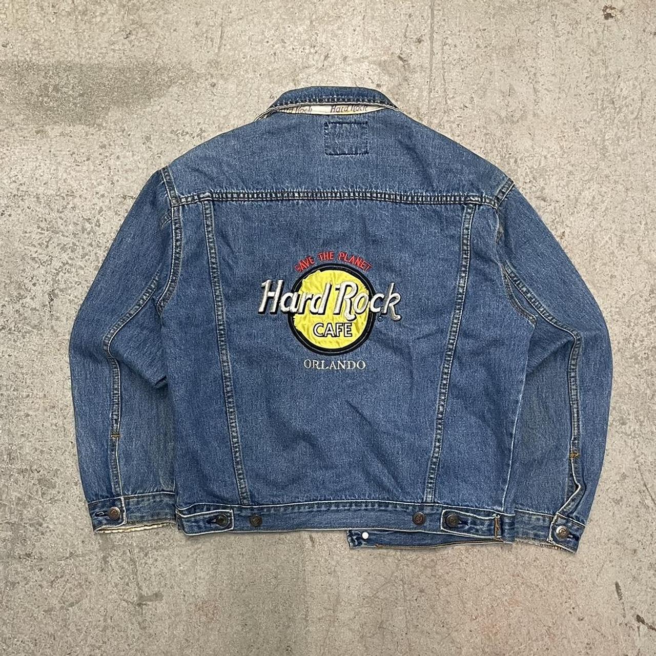 Hard Rock Cafe Orlando Denim Jacket Fits Mens... - Depop