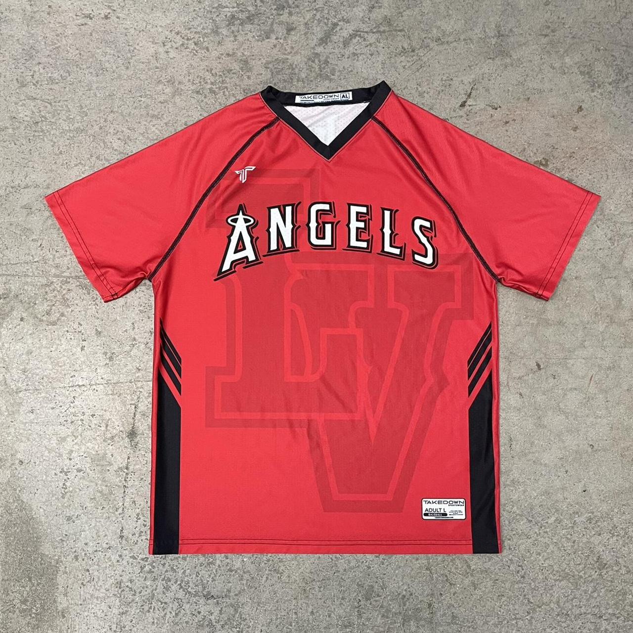 Los Angeles Angels Baseball Jersey Oversized... Depop