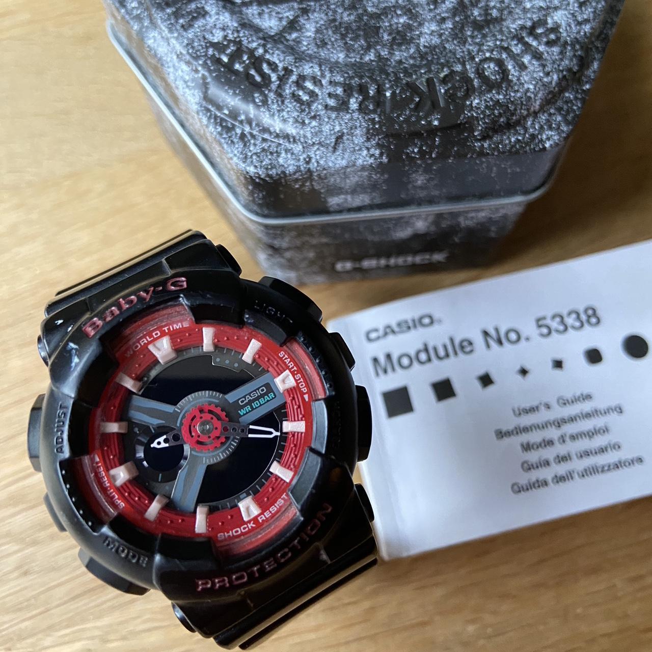 Casio Baby G Black Red wristwatch BA 110SN 1A Worn Depop