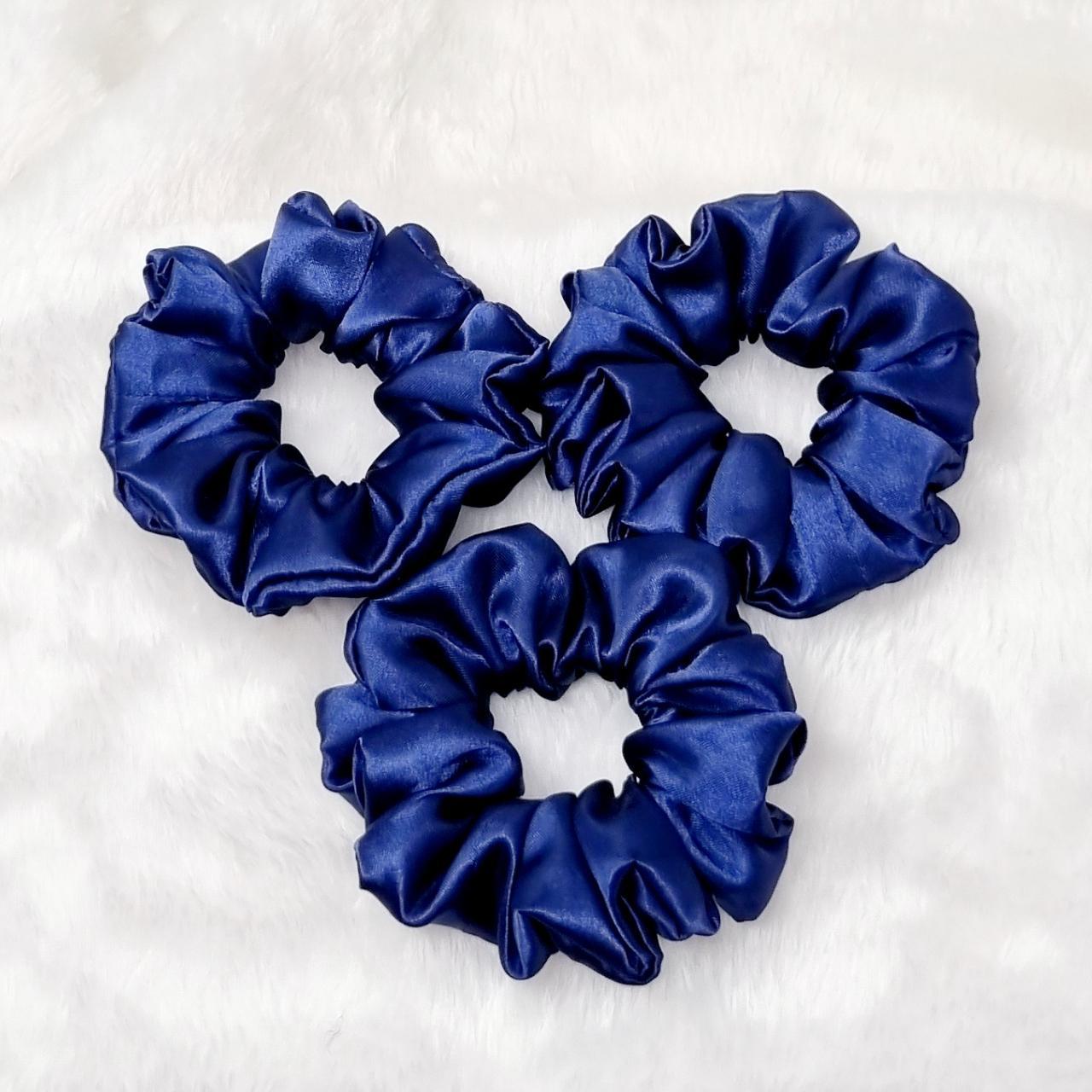 Small navy scrunchies Silky satin hair scrunchies,... - Depop