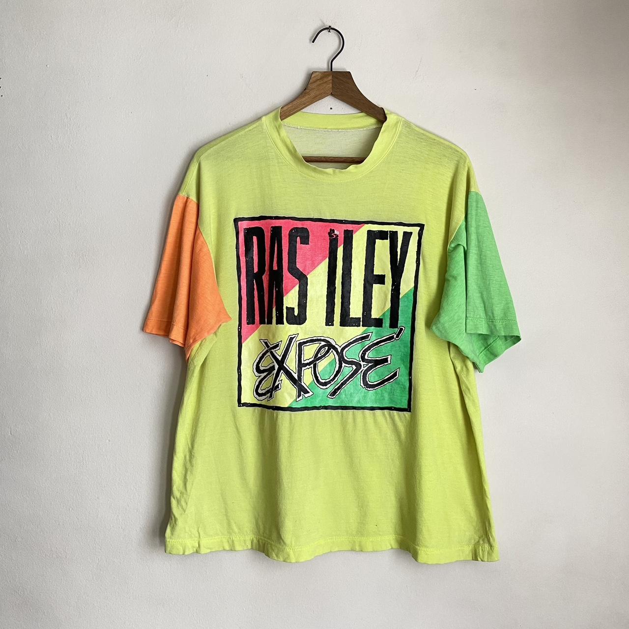 neon ras iley expose shirt. bright yellow, green,... - Depop