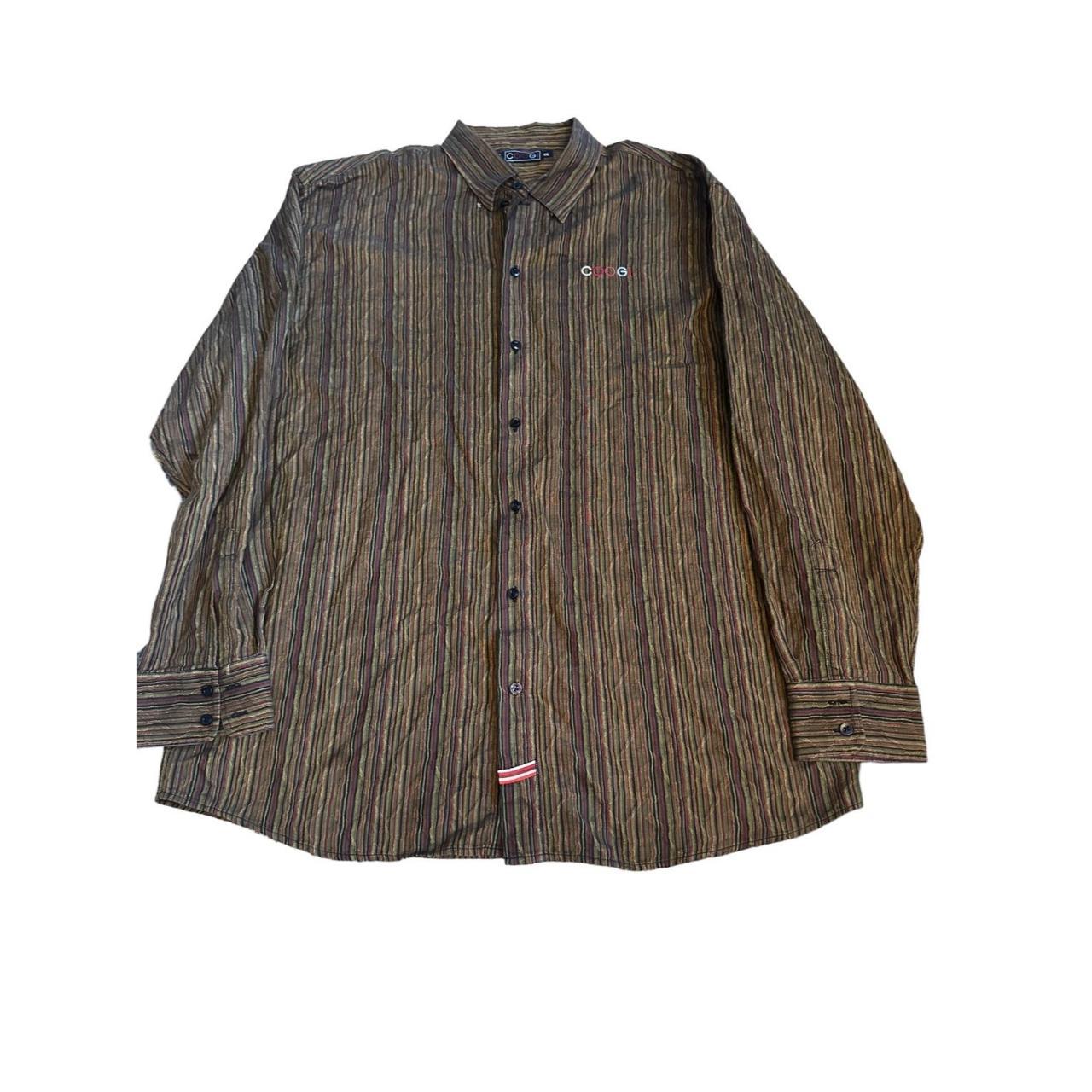 COOGI Button-Up Shirt Men's 2XL Colorful Striped... - Depop