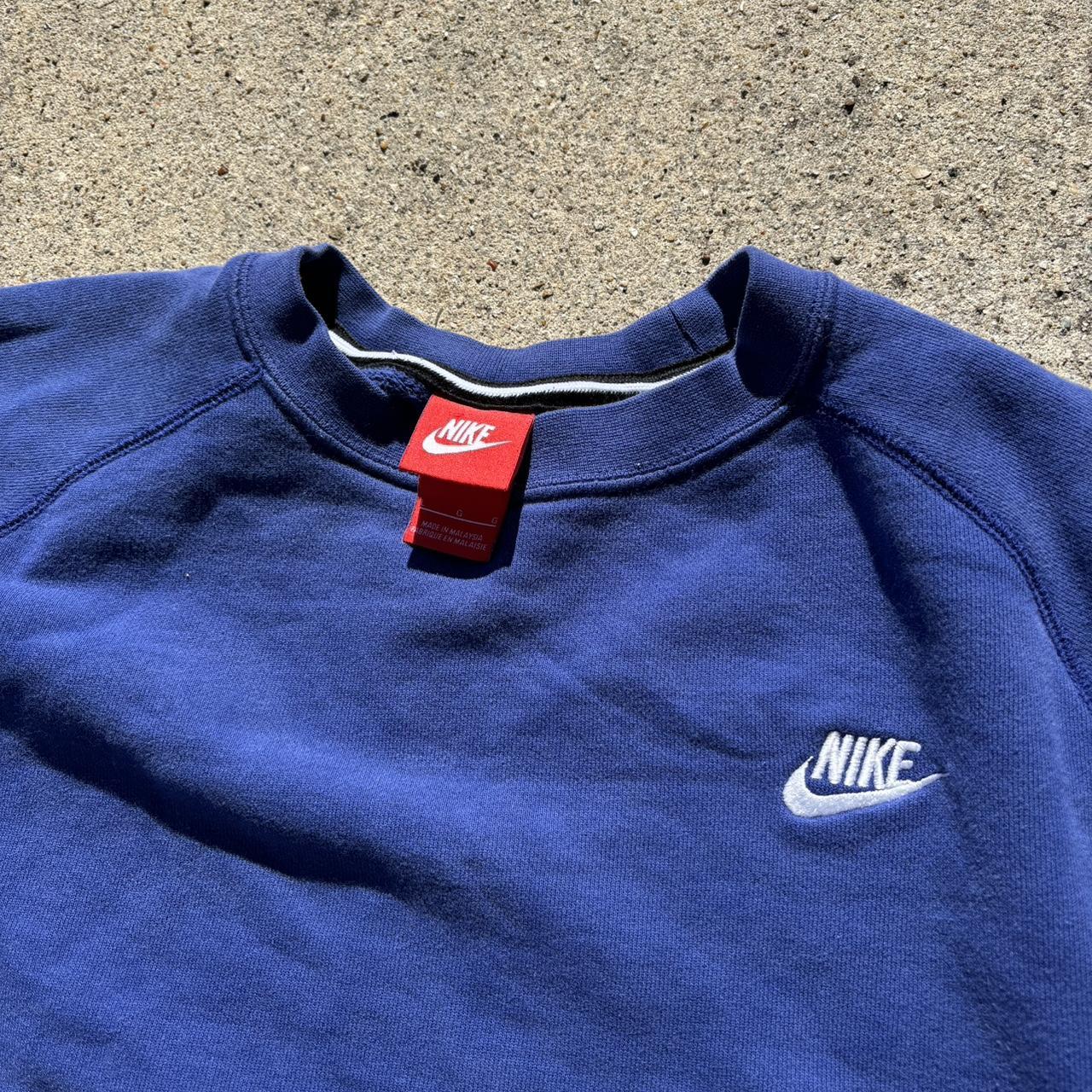 Modern blue Nike pull over sweatshirt. Clean... - Depop