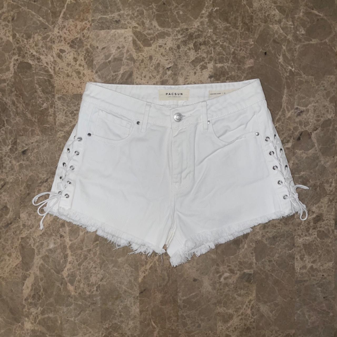 PacSun Women's Shorts - White - S – casual white shorts #casual #shorts #minishorts #highrise