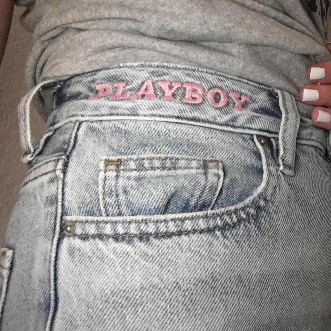 Playboy jeans great condition other then pink bunny... Depop