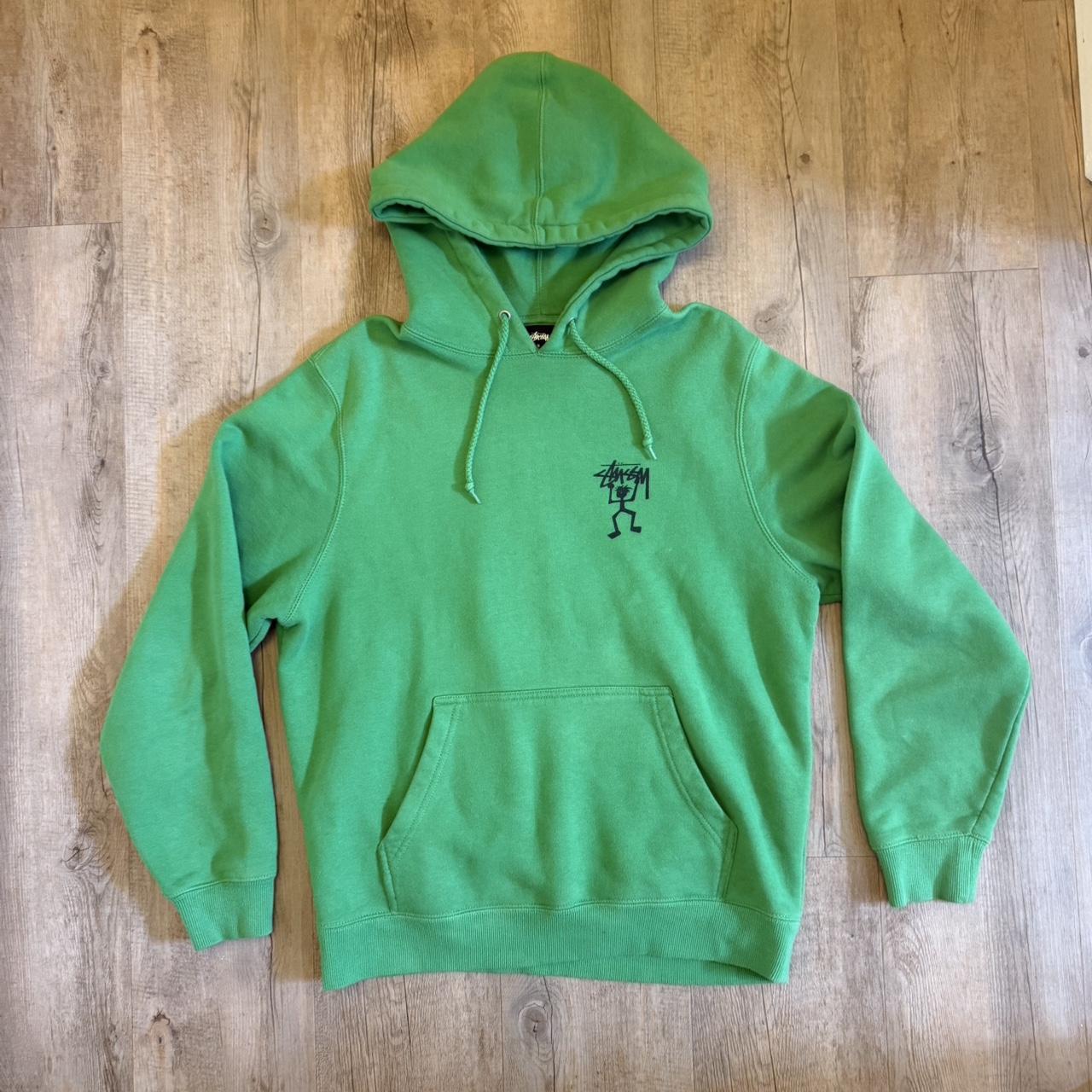 Stüssy Shadow Man Green Hoodie Size S – Big Depop