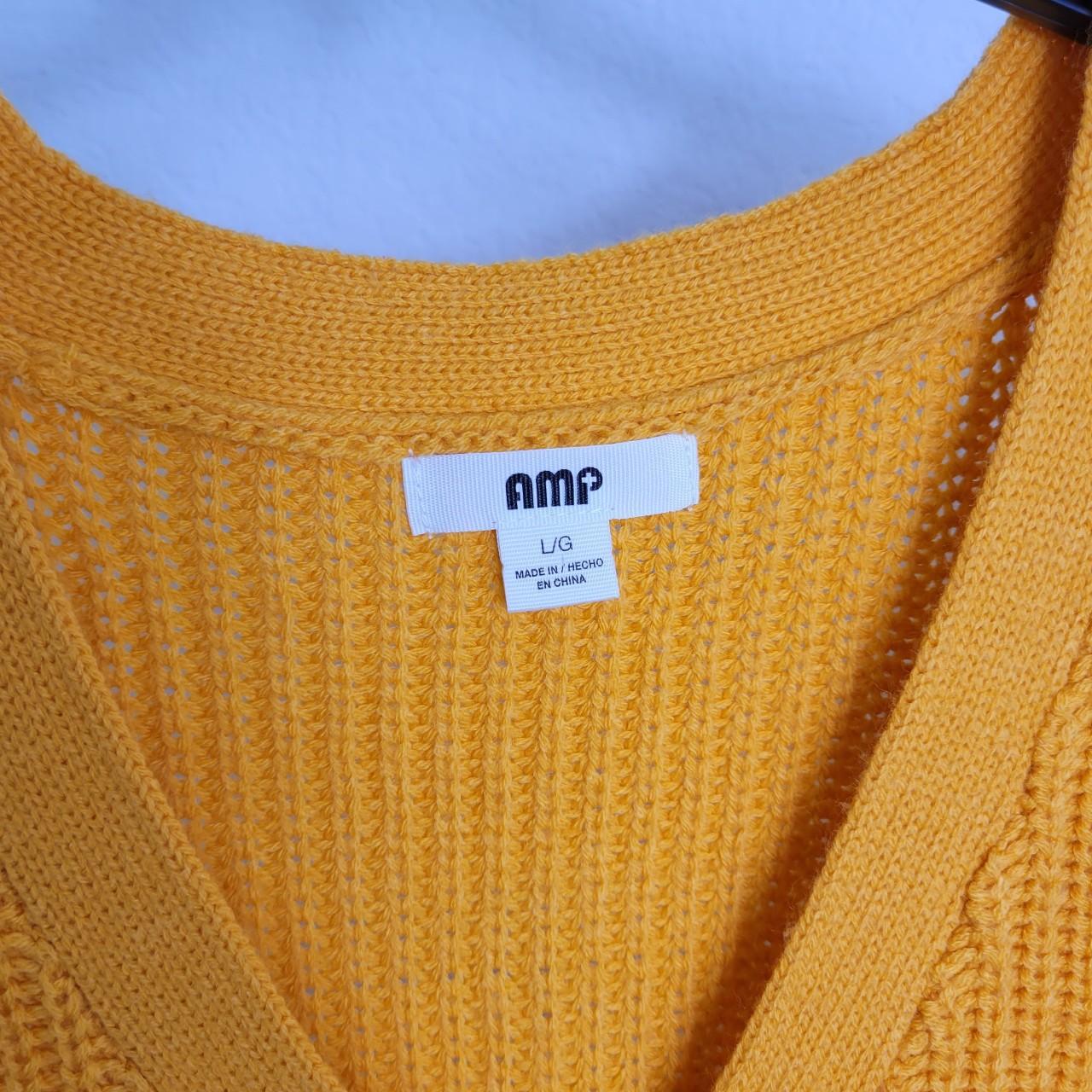 AMP Yellow Button Up Cardigan, 100% Acrylic (super...