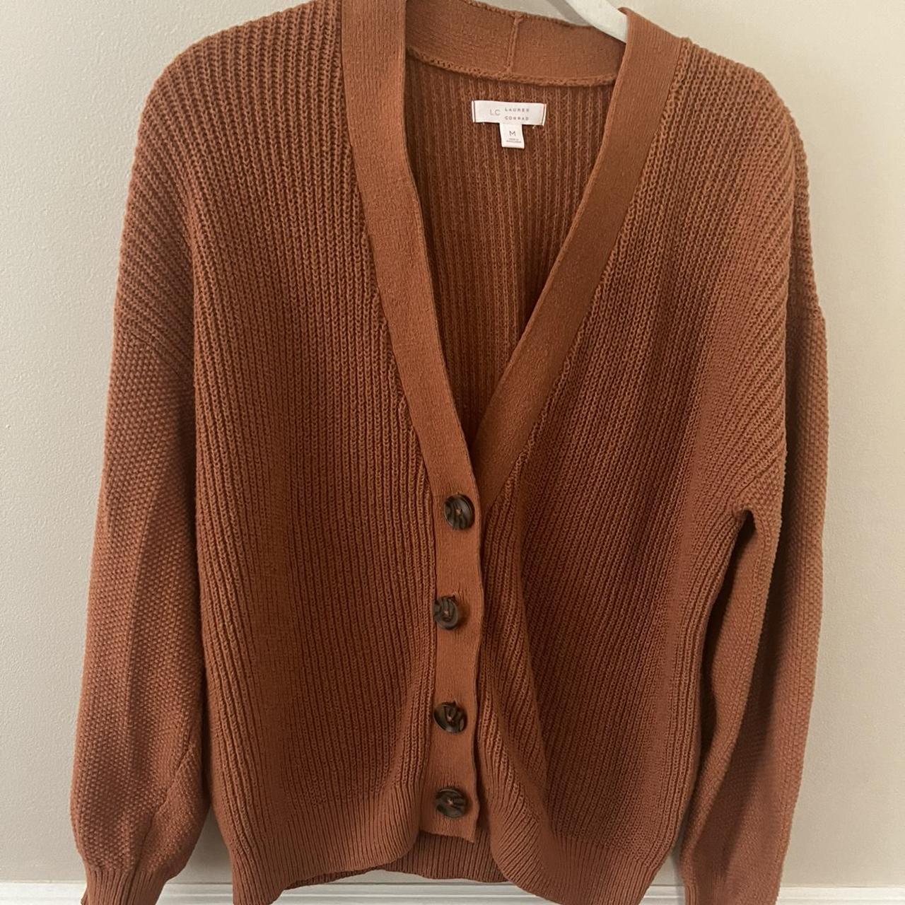 Orange vintage style cardigan Worn a few times and... - Depop