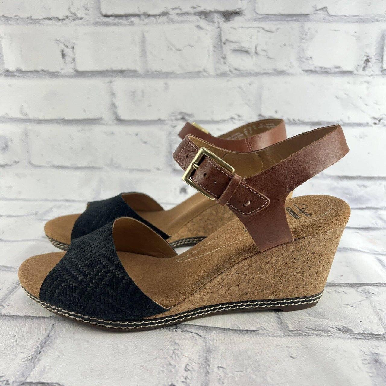 Clarks cork wedge on sale sandals