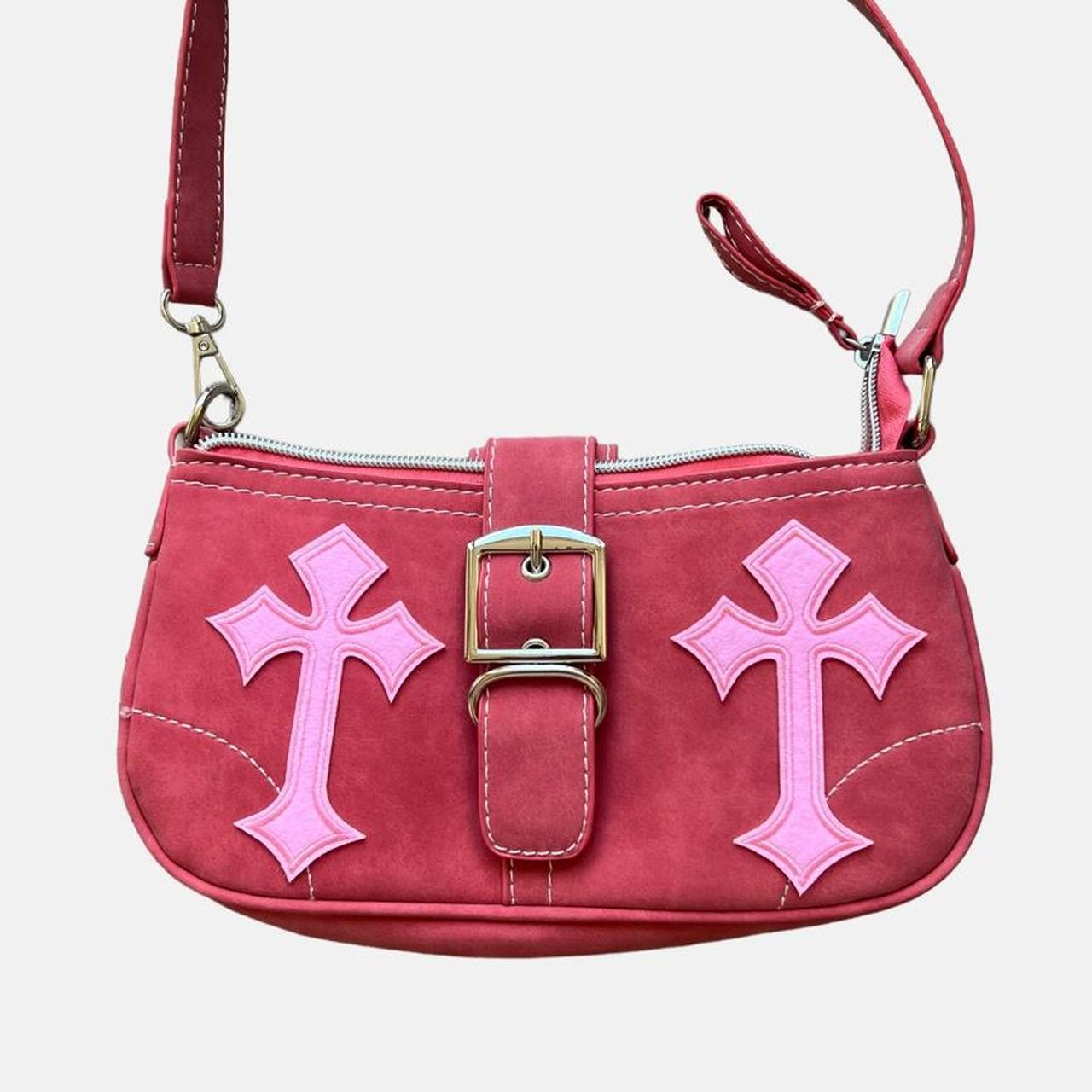 Hot pink cross style detail y2k handbag 💞 brand new... Depop