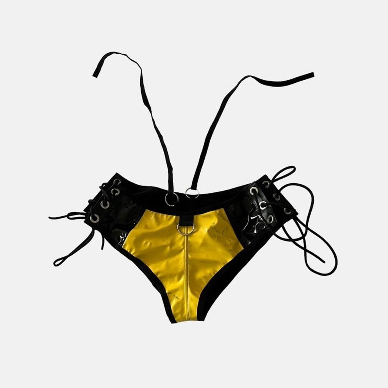Women's Black and Yellow Panties Depop