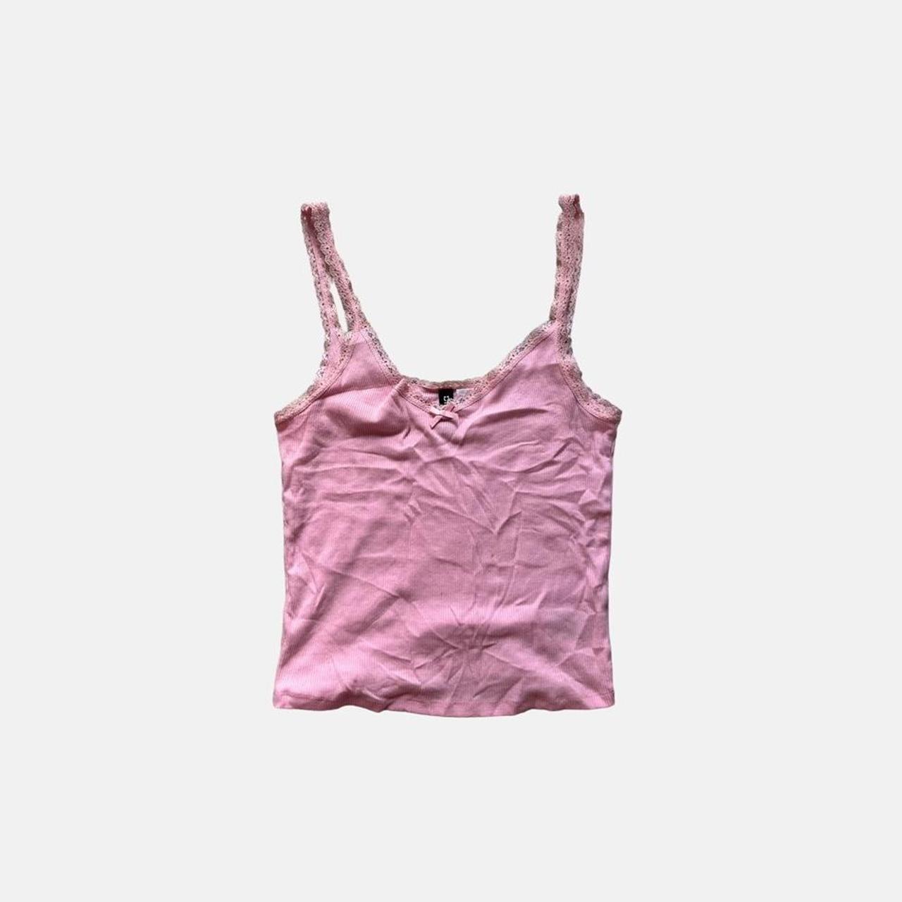 H&M Women's Pink Vest Depop