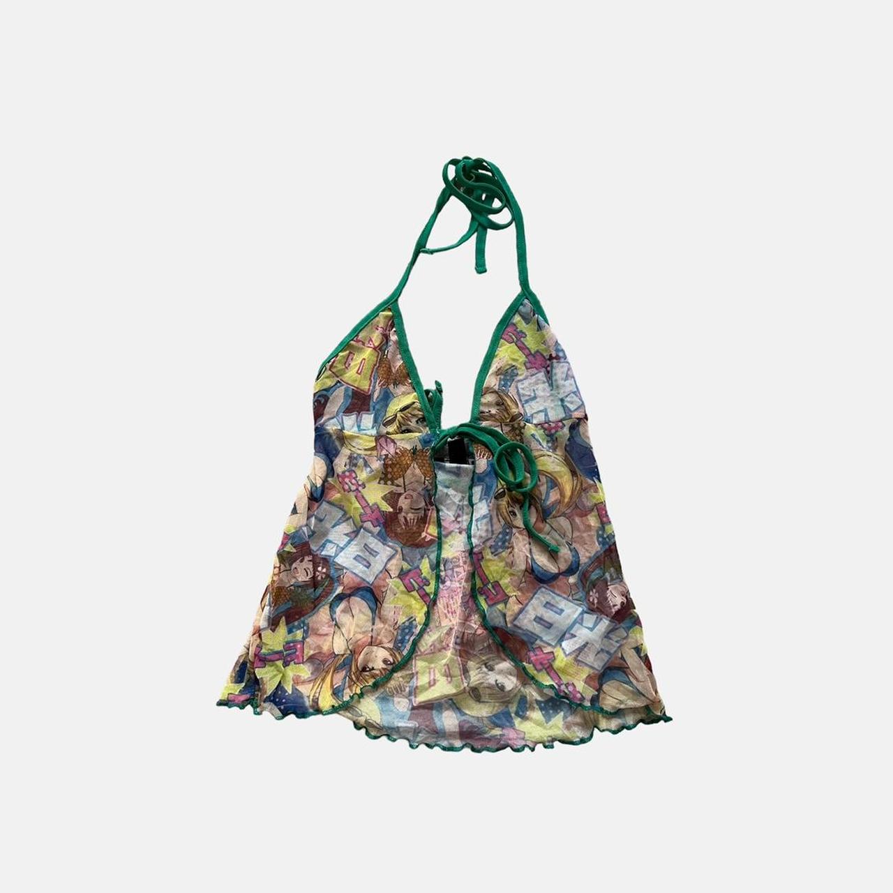 New girl order anime girl print mesh style green... Depop