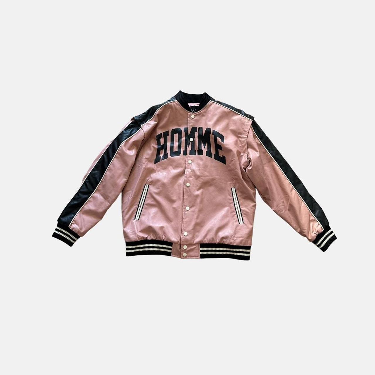 Homme pink and black faux leather style Depop