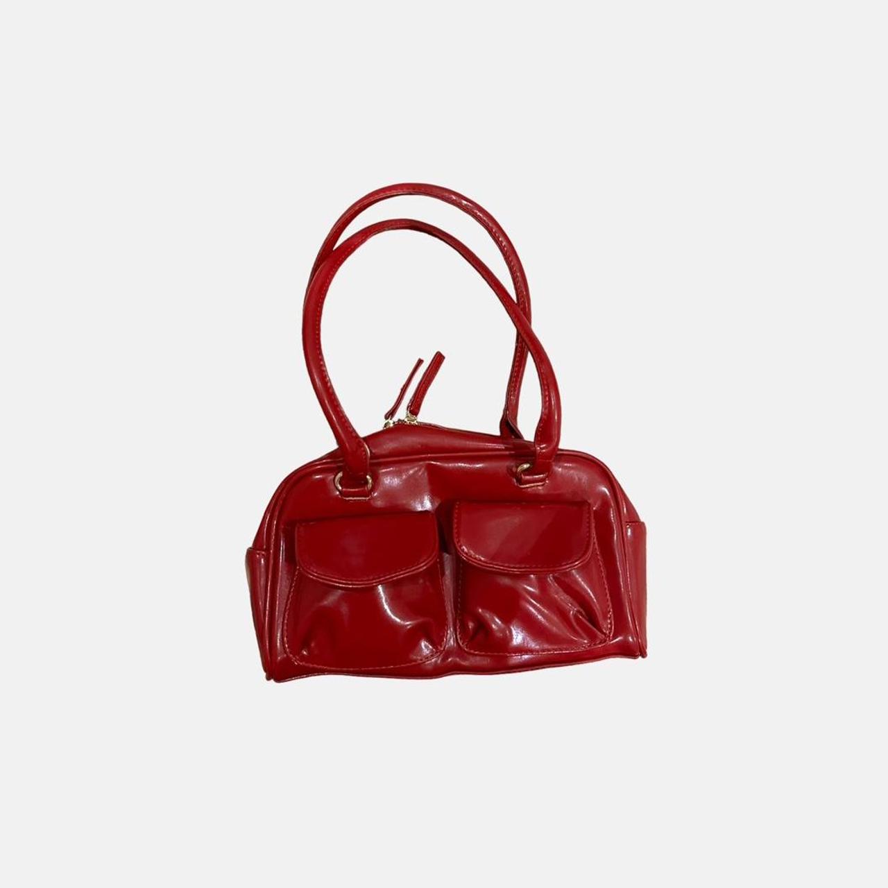 Red faux leather style handbag ️ brand new for you... - Depop