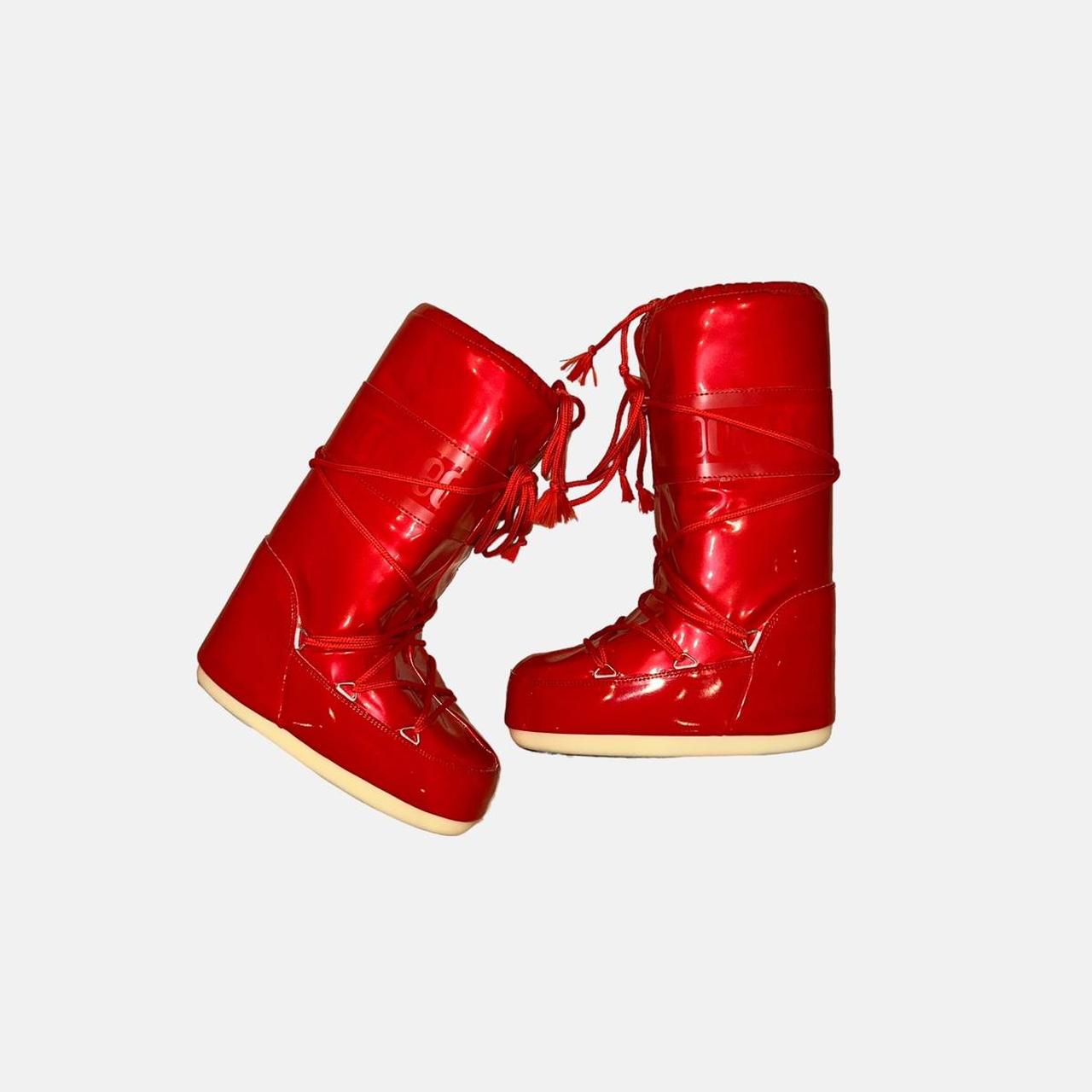 Red PU shiny style moon boots ski shoes ❤️ brand new
