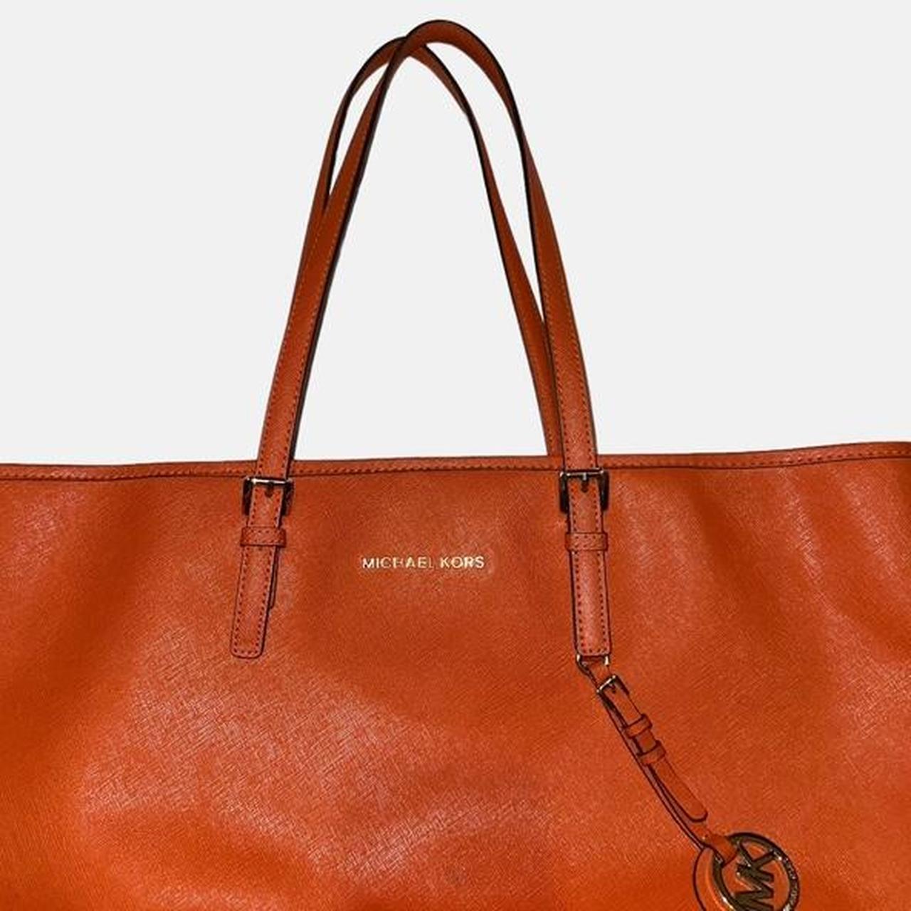 Michael Kors Orange Jet Set Medium Saffiano Leather Depop