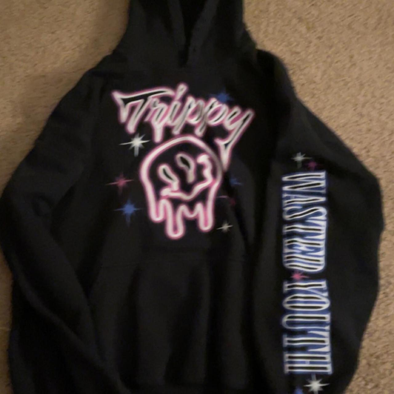 Black wasted youth hoodie , size XL