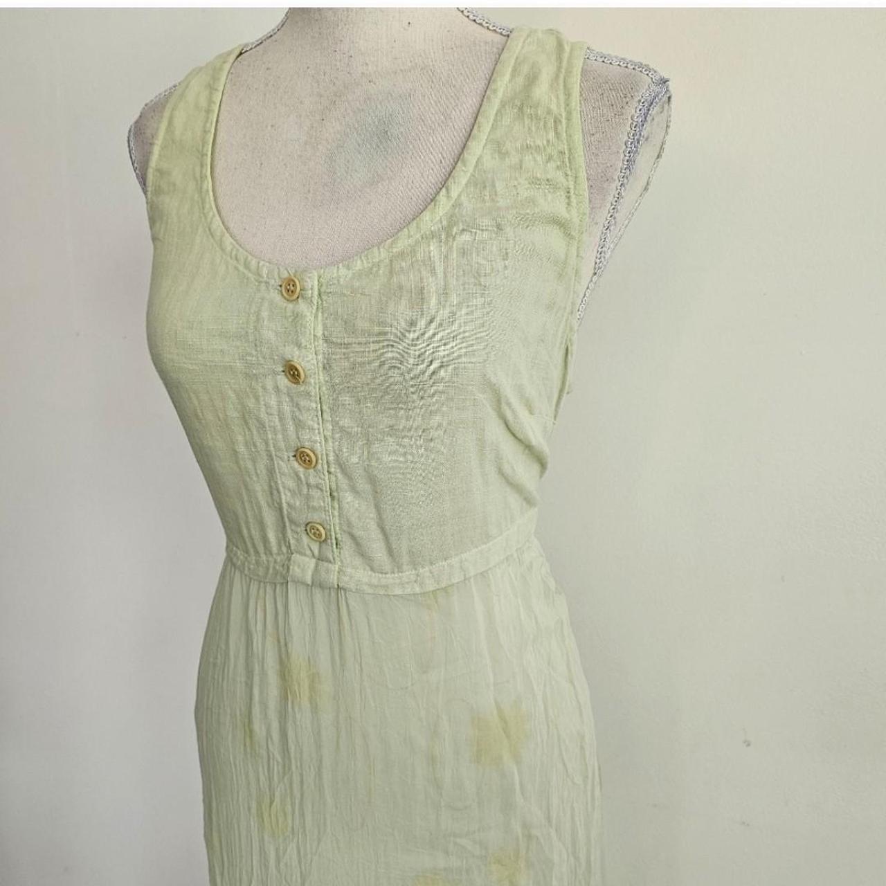 Johnny Was pale green maxi dress with light yellow... Depop