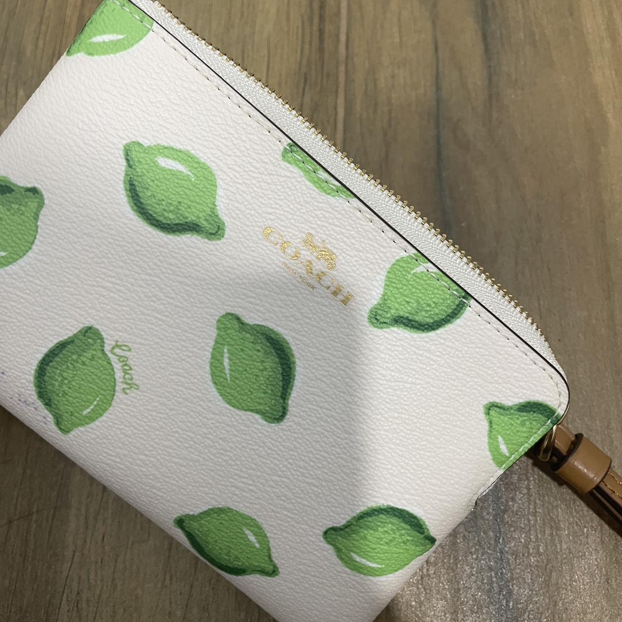 Beautiful coach wallet with a stunning lime print