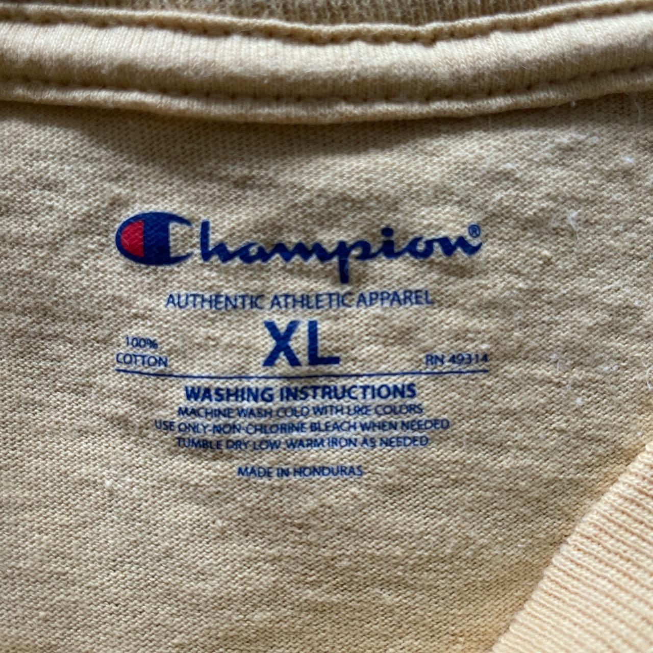 Yellow vintage champion t shirt 🌟 grade A condition... - Depop