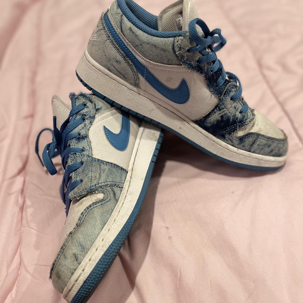 washed denim jordans