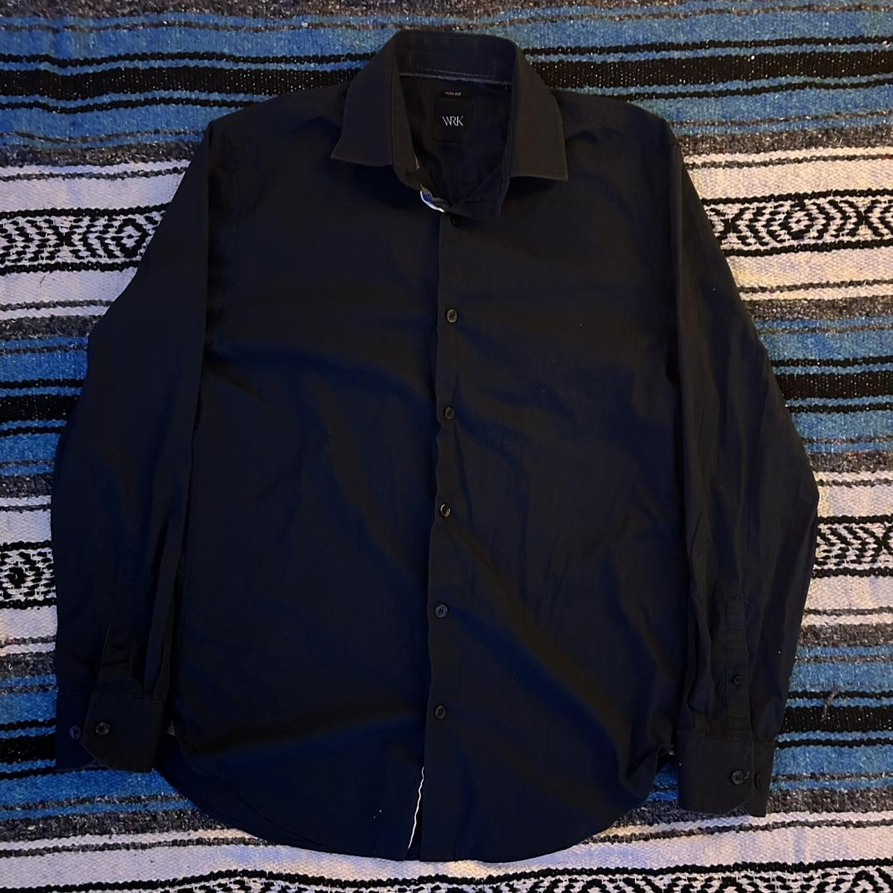 Wrk navy button up dress shirt size 15 so about a... - Depop