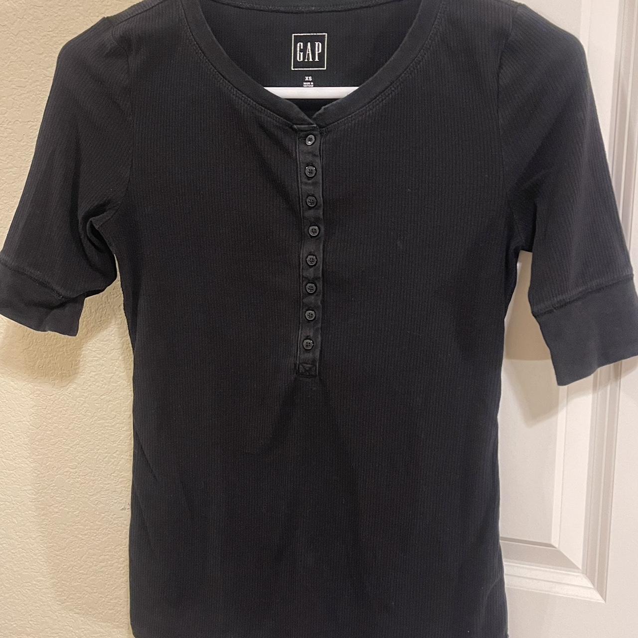Gap ribbed Henley. Super cute and simple with low... Depop