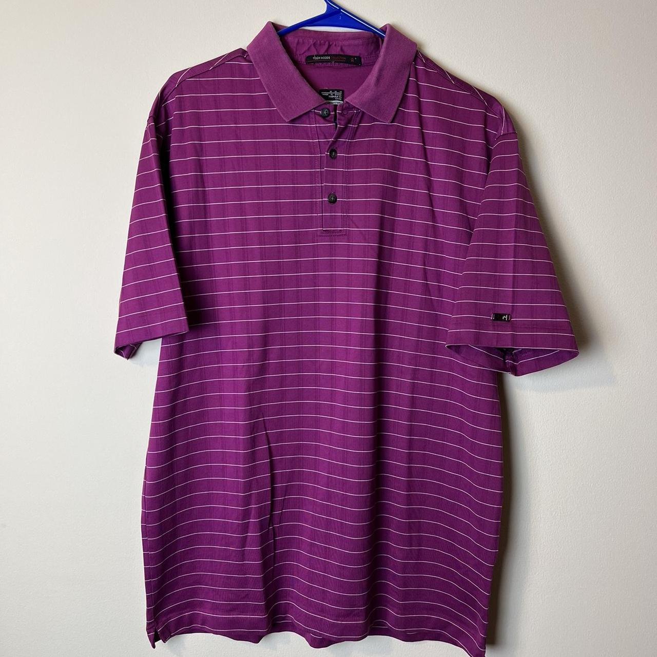 tiger woods purple nike shirt